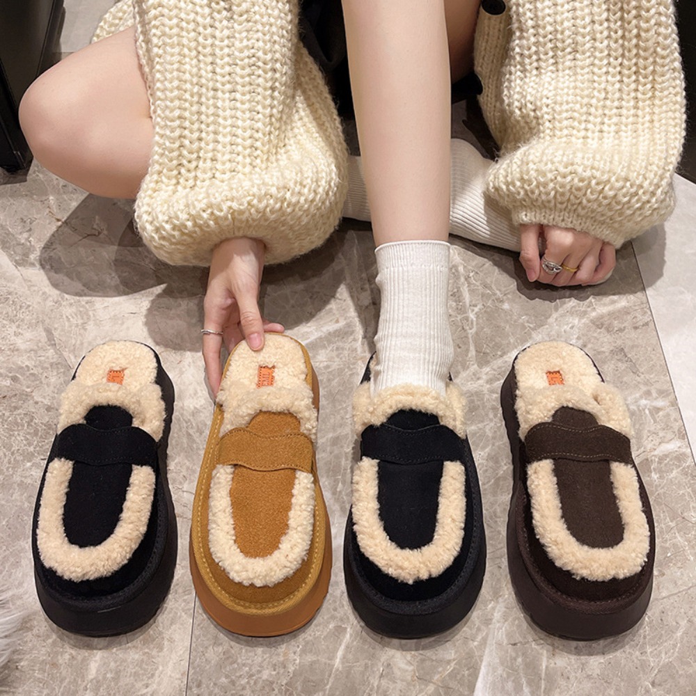 Women'S Fashion Boots - Women Slippers Designer Frosted Leather Winter