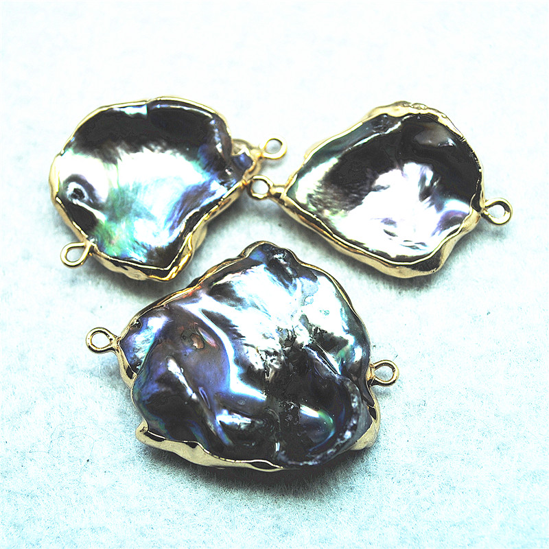 Women Fashion Nz - 2PCS Nature Oyster Freshwater Pearl Connectors