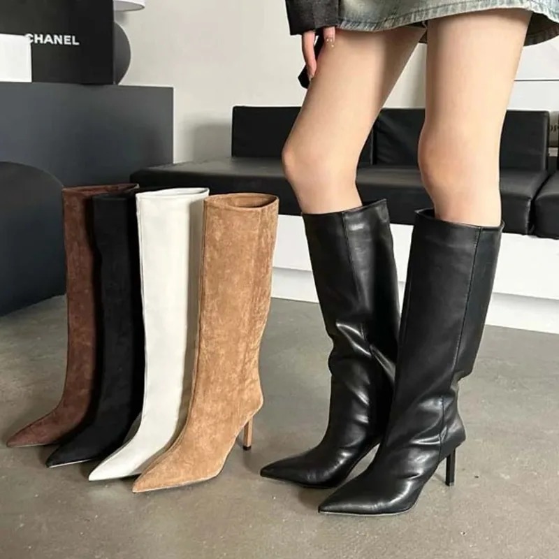 Women'S Fashion Knee High Boots - Luxury Women Long Boots Fashion Suede