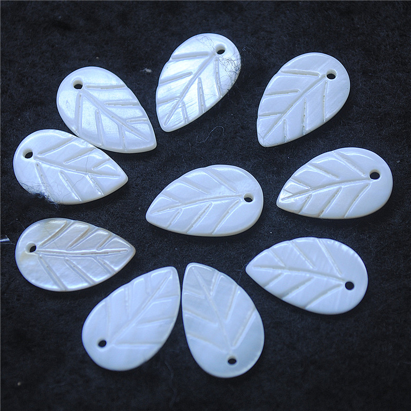 Women Fashion Nz - 30PCS White Shell Leaf Shape 8X14MM