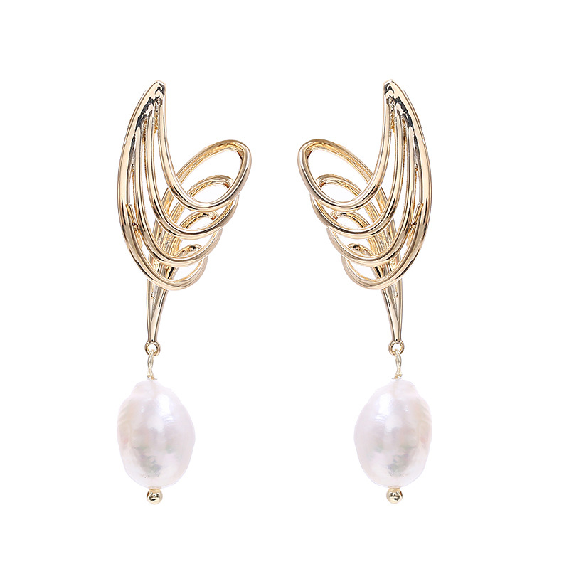 Women Fashion Nz - Contracted And irregular Pearl Earrings, Baroque