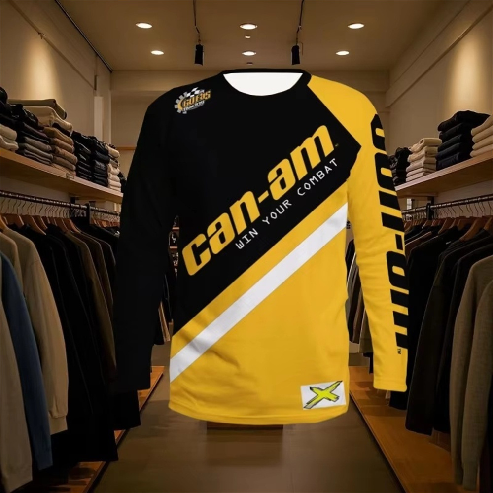 Women Fashion Blouse - Motorcycle Racing Long Sleeve Round Neck