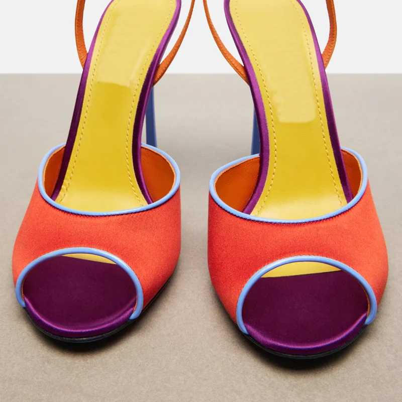 Satin Mixed Colors Peep Toe Sa - огляд і ціна Women Fashion Nova