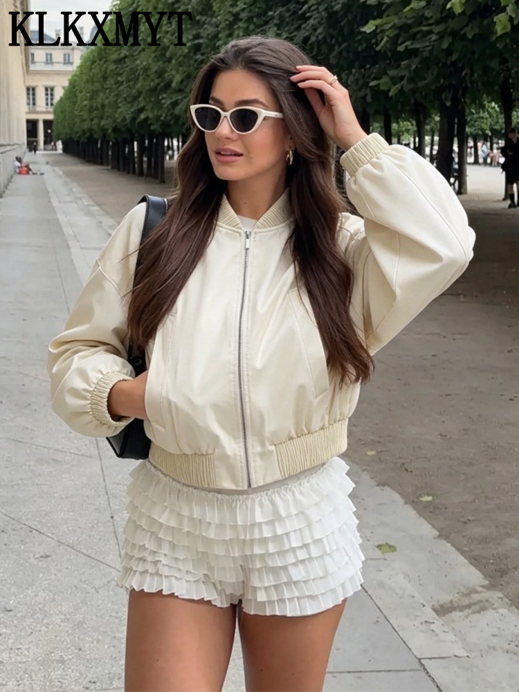 KLKXMYT Women Silk Satin Jacke - огляд і ціна Women'S Fashion Bomber Jacket