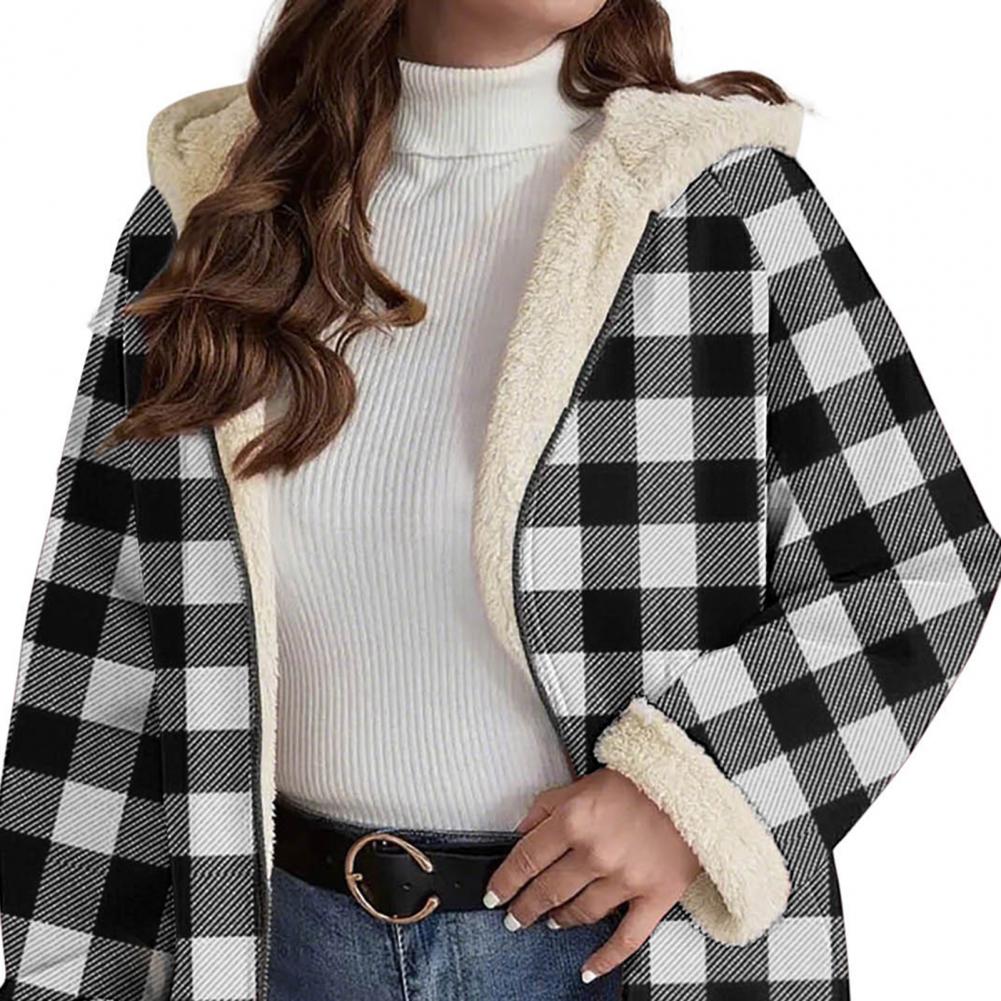 Women's Sherpa Plaid Shacket L - огляд і ціна Sherpa Coat Women