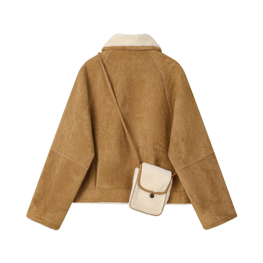 Women Cropped Faux Suede Jacke - огляд і ціна Sherpa Coat Women