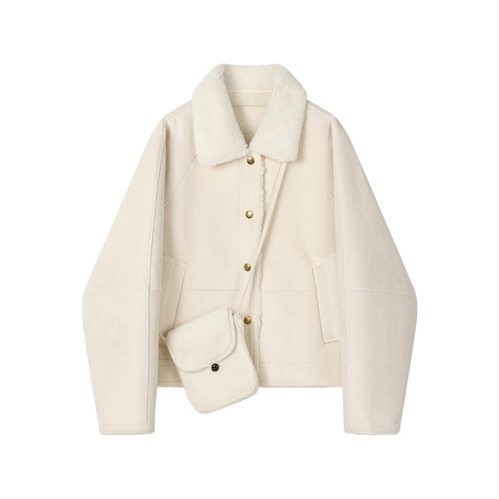 Women Cropped Faux Suede Jacke - огляд і ціна Sherpa Coat Women
