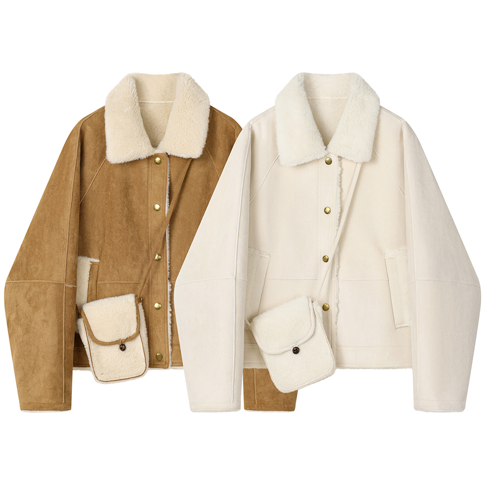 Women Cropped Faux Suede Jacke - огляд і ціна Sherpa Coat Women