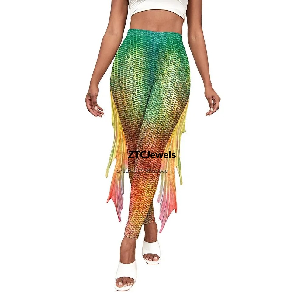 Mermaid Scale Printed Leggings - огляд і ціна Women'S Fashion Leggings