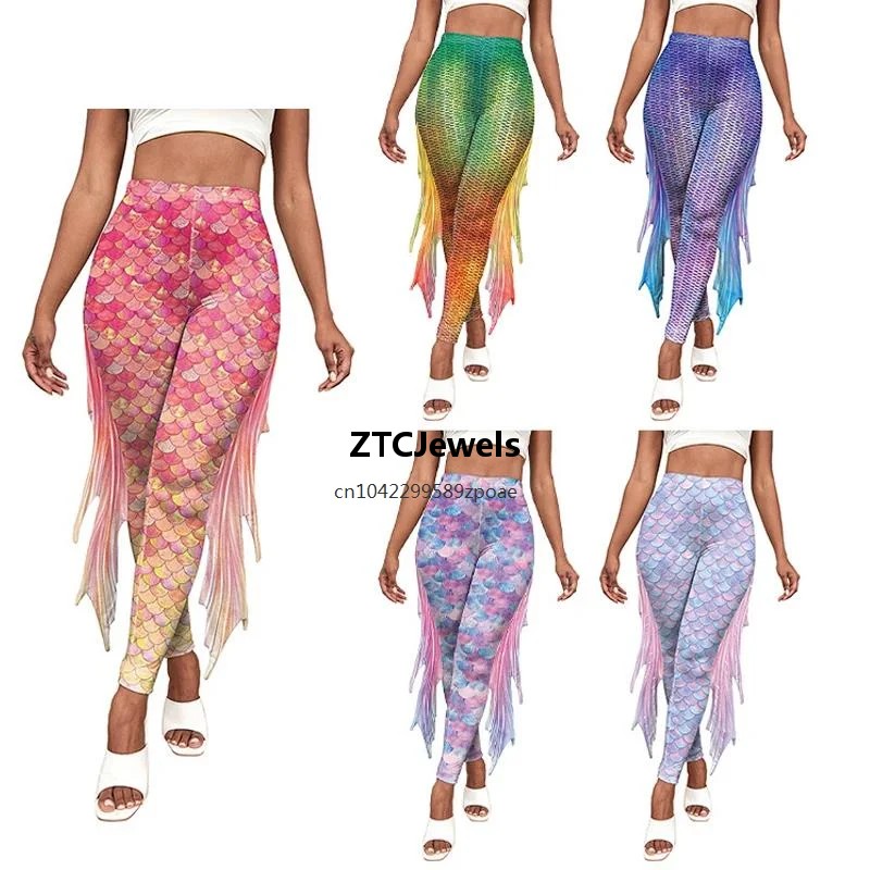 Mermaid Scale Printed Leggings - огляд і ціна Women'S Fashion Leggings