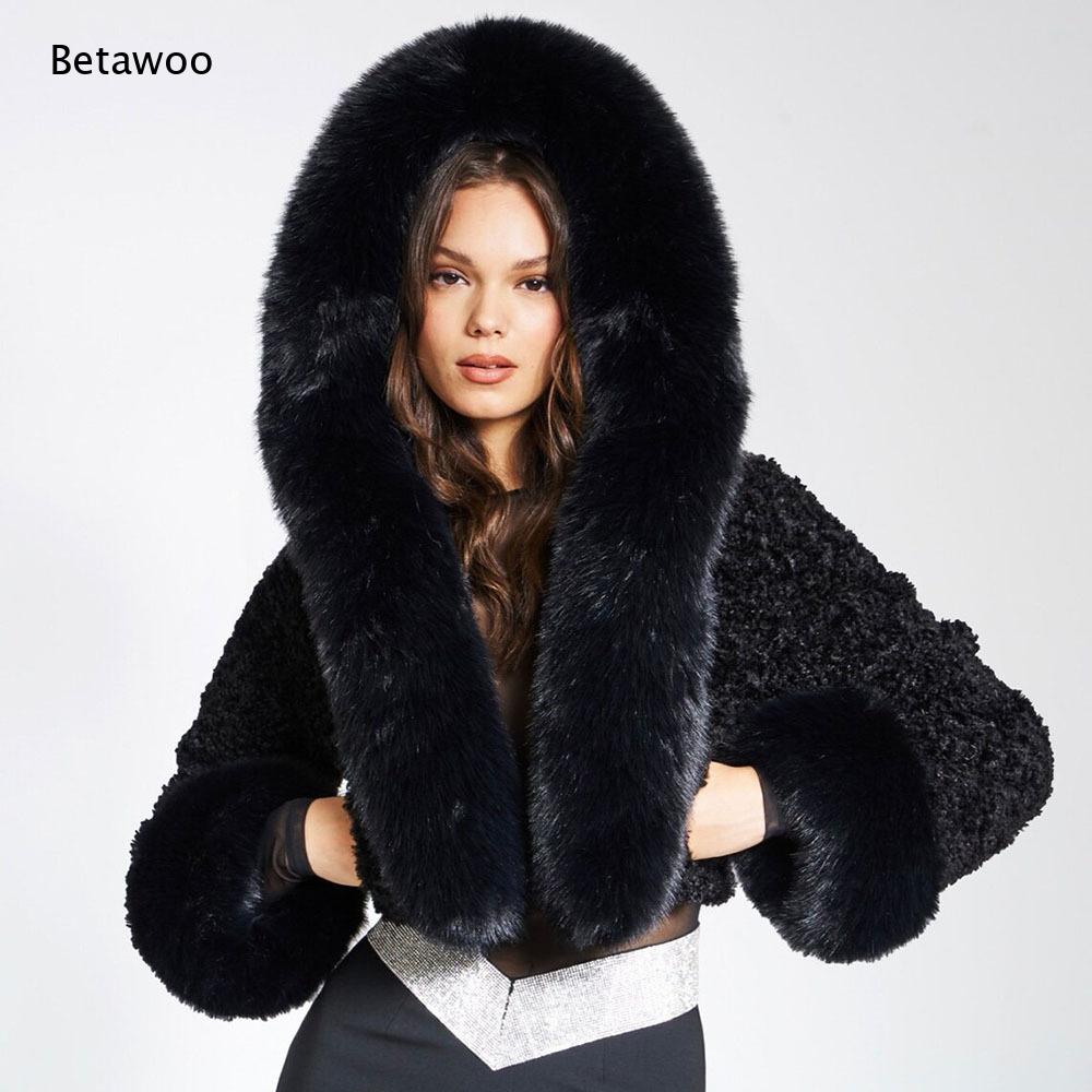 Women Faux Fur Trim Big Collar - огляд і ціна Sherpa Coat Women