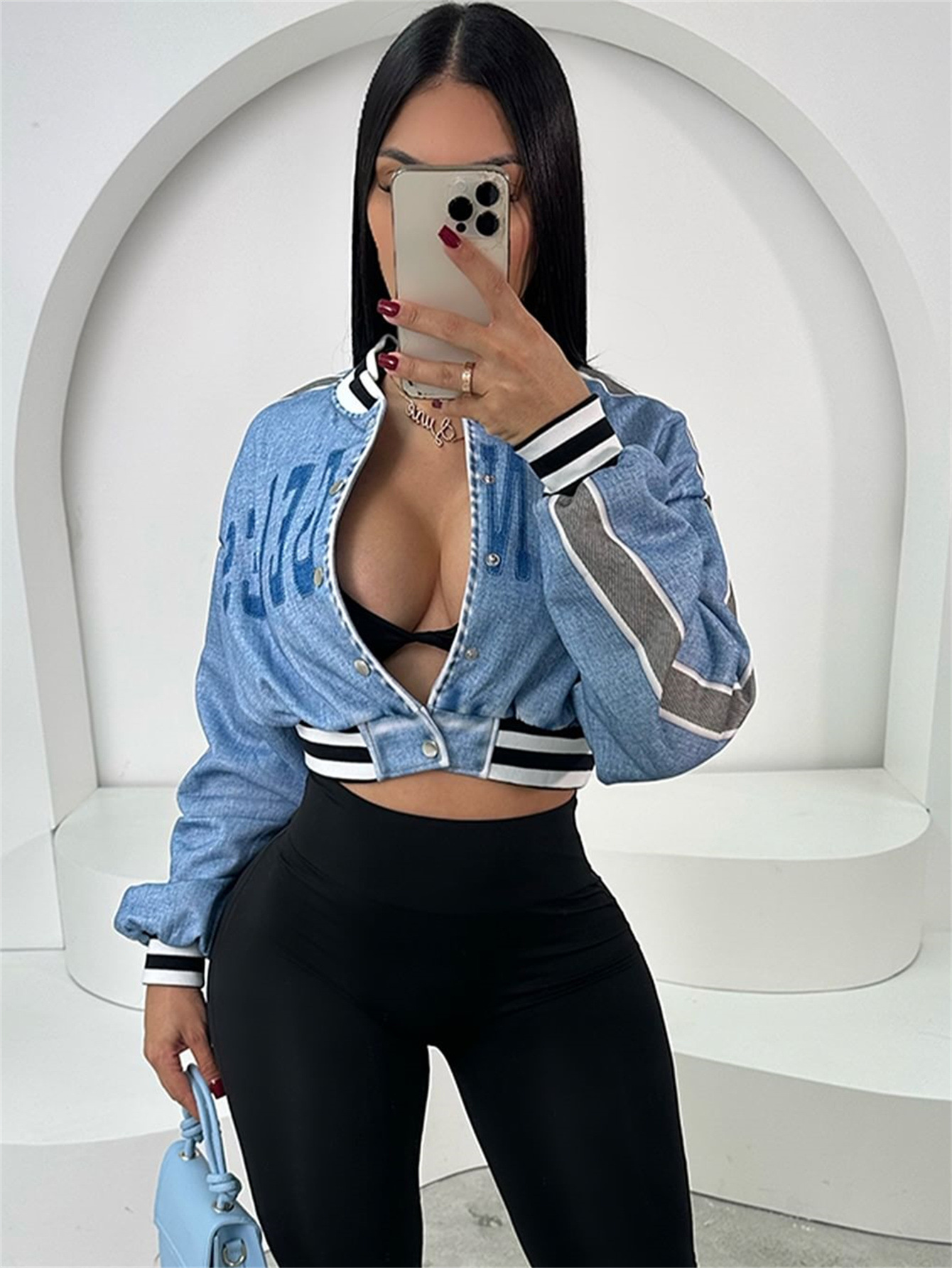 Euro-American Street Style Den - огляд і ціна Women'S Fashion Bomber Jacket