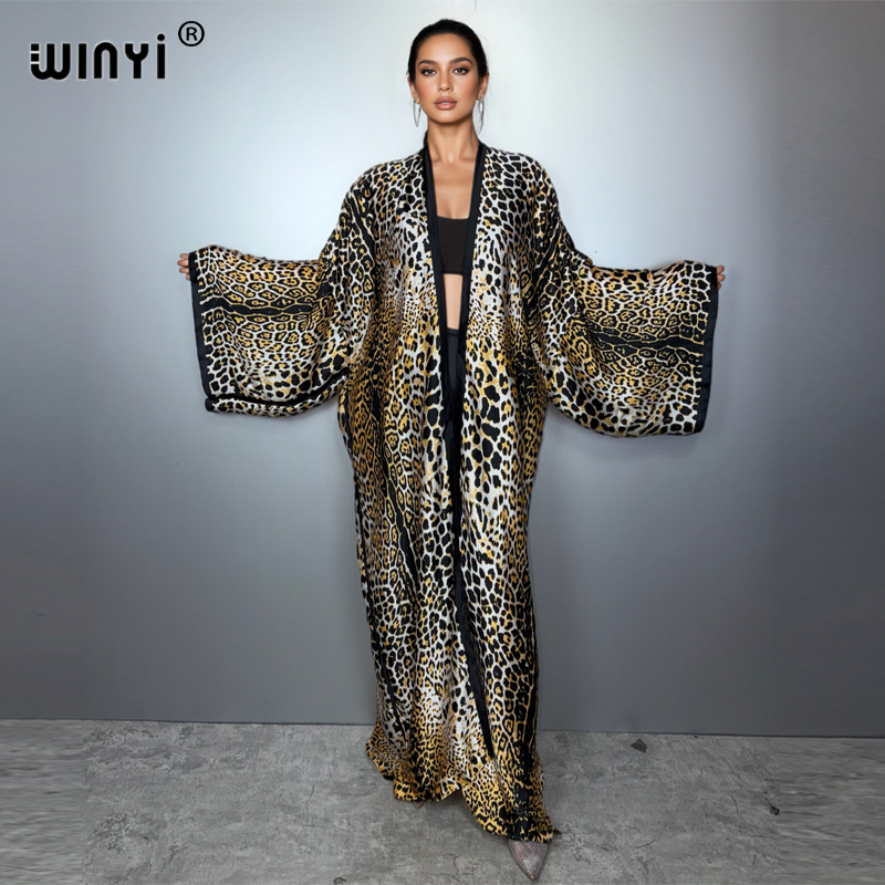 WINYI leopard print kimono Caf - огляд і ціна Women'S Fashion Kimono