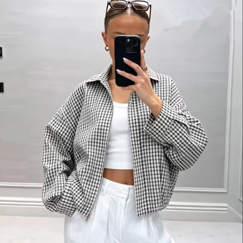 Plaid Bomber Jacket Women Demi - огляд і ціна Women'S Fashion Bomber Jacket