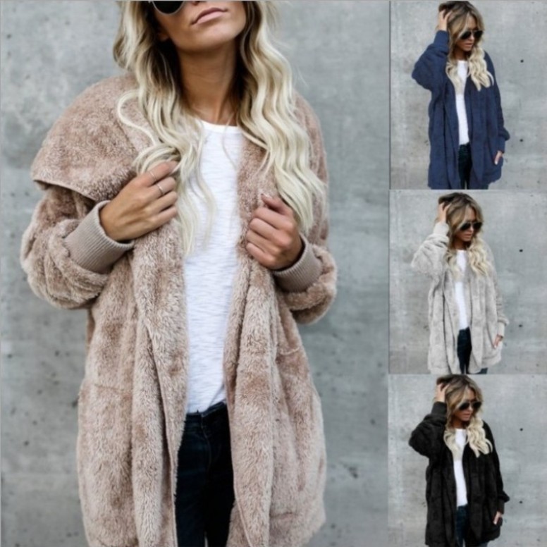 Warm Plush Faux Fur Coat Rever - огляд і ціна Sherpa Coat Women