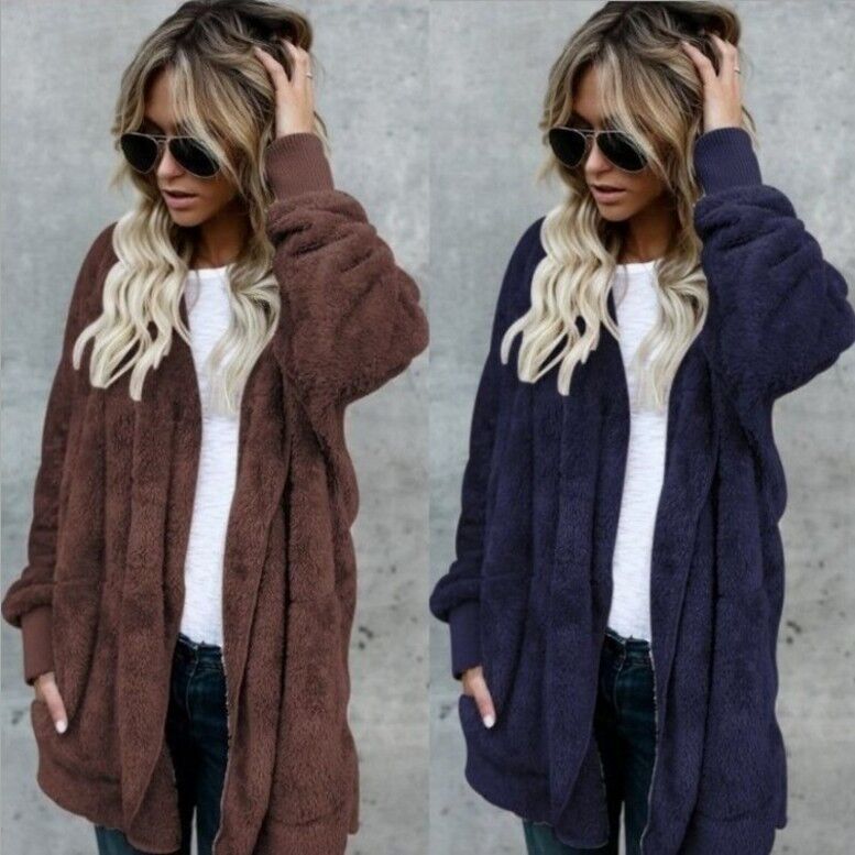 Warm Plush Faux Fur Coat Rever - огляд і ціна Sherpa Coat Women
