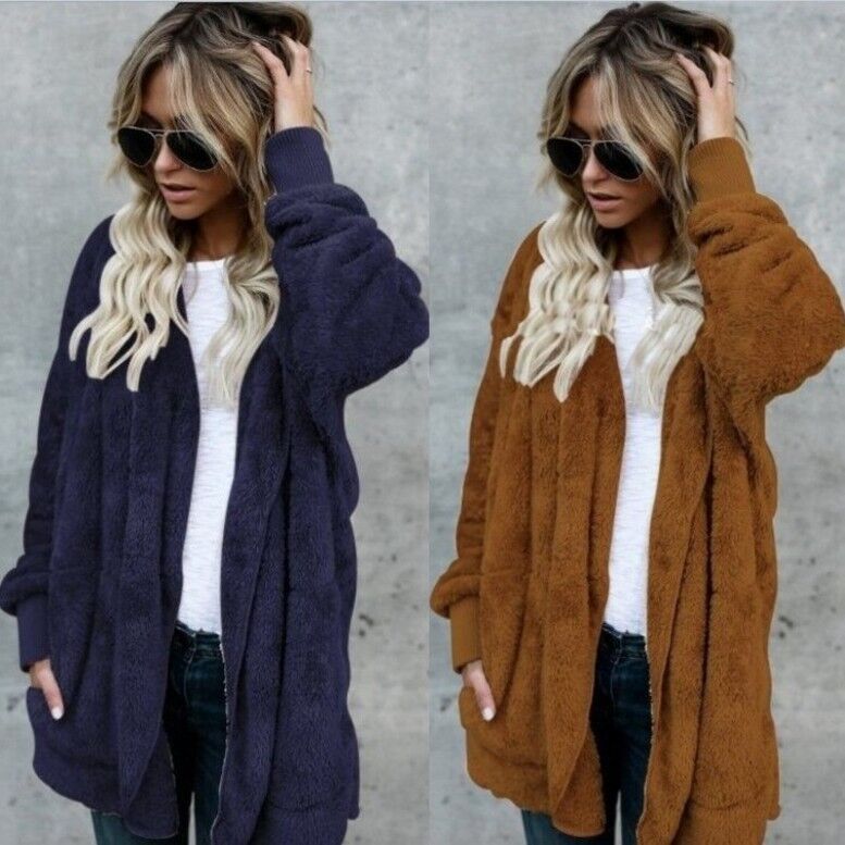 Warm Plush Faux Fur Coat Rever - огляд і ціна Sherpa Coat Women