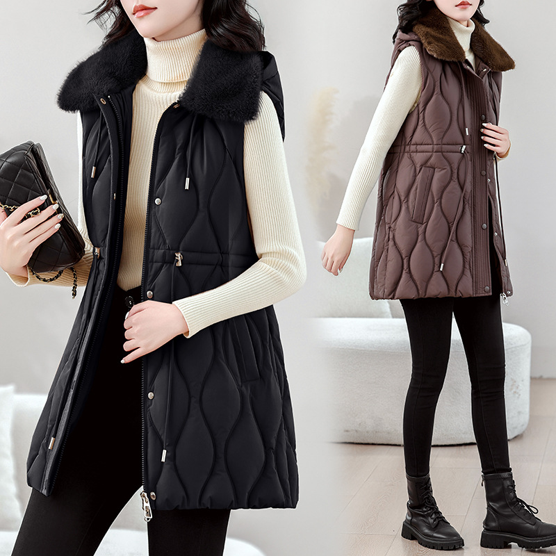 Women Mid Long Puffer Vest Aut - огляд і ціна Puffer Vest Fashion Women