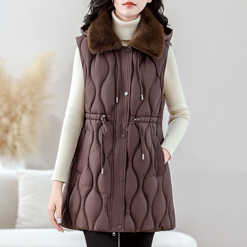 Women Mid Long Puffer Vest Aut - огляд і ціна Puffer Vest Fashion Women