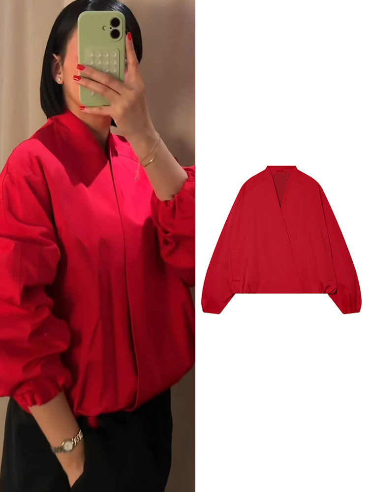 TFMLN Fashion Red Short Bomber - огляд і ціна Women'S Fashion Bomber Jacket