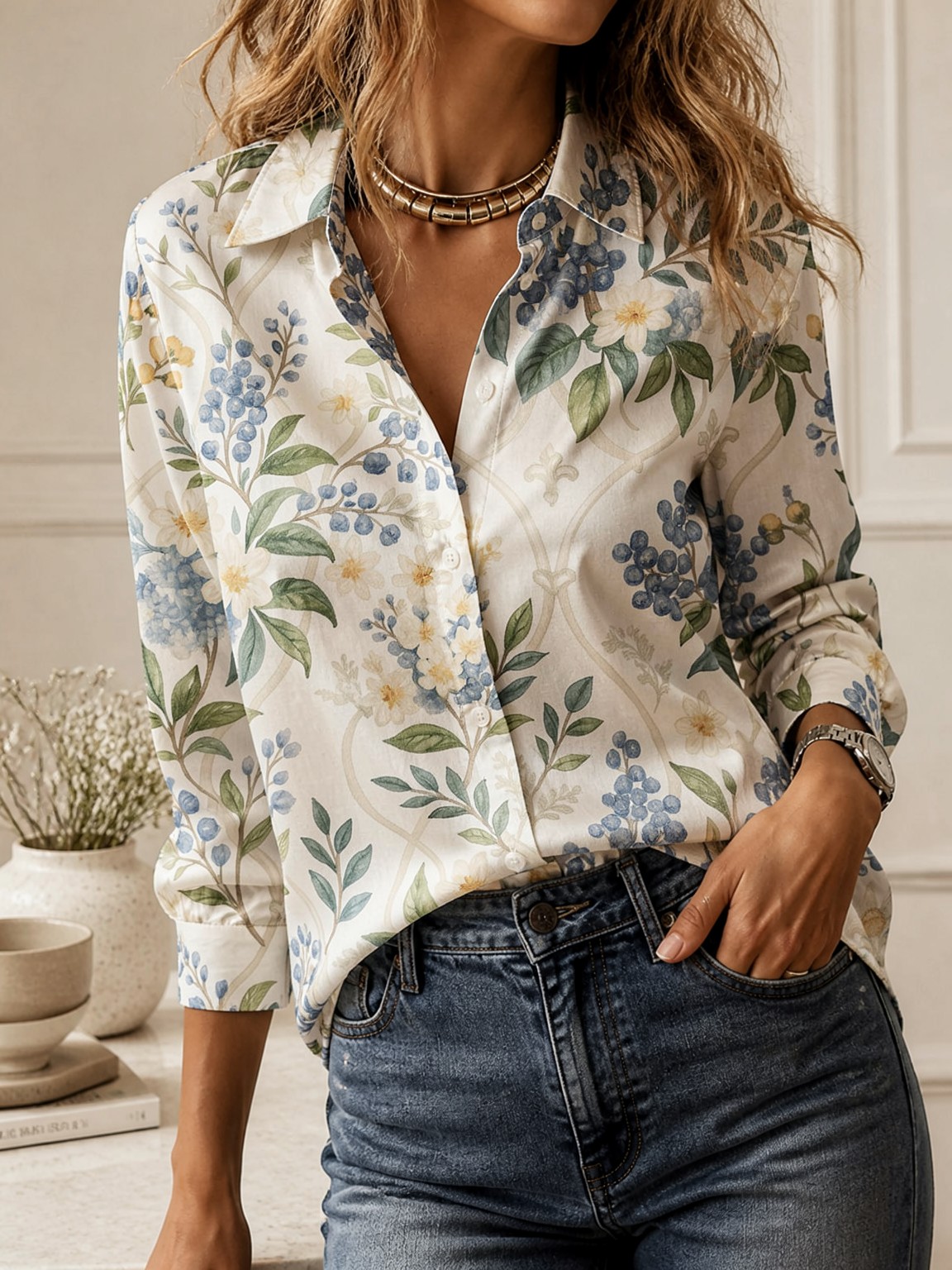 Casual All-match Collared Blou - огляд і ціна Women Fashion Blouse