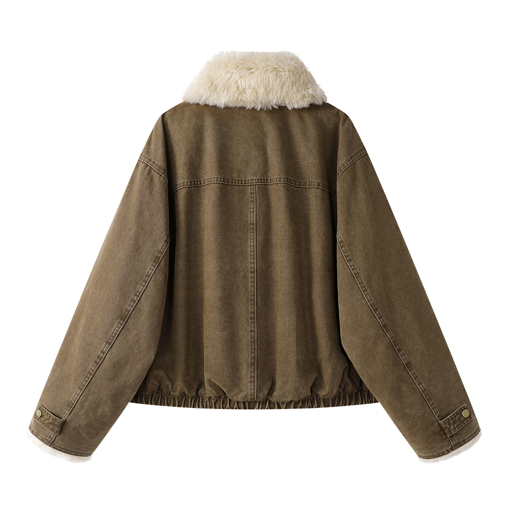 Women’s Fur Lined Denim Jacket - огляд і ціна Sherpa Coat Women