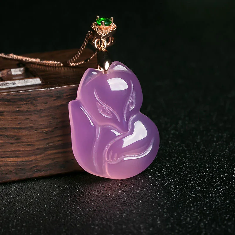 Natural Purple Agate Fox Penda - огляд і ціна Women Fashion Jewellery