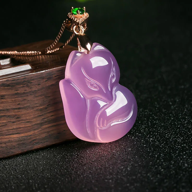 Natural Purple Agate Fox Penda - огляд і ціна Women Fashion Jewellery