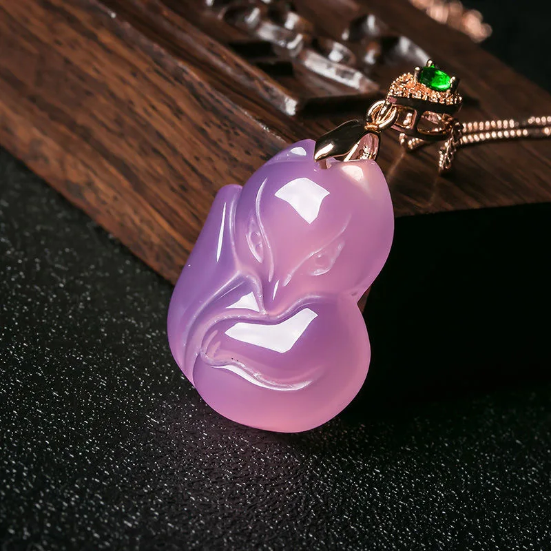 Natural Purple Agate Fox Penda - огляд і ціна Women Fashion Jewellery