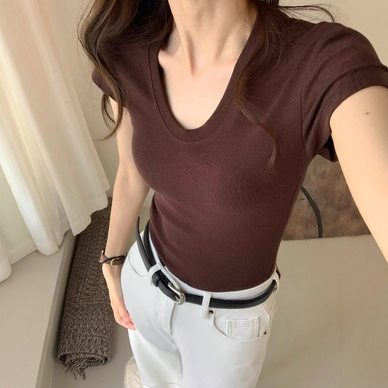 U-Neck Shoulder Short Sleeve T - огляд і ціна Women Fashion Blouse