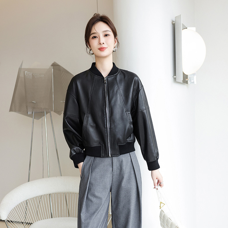 American Retro Faux Leather Ja - огляд і ціна Women'S Fashion Bomber Jacket
