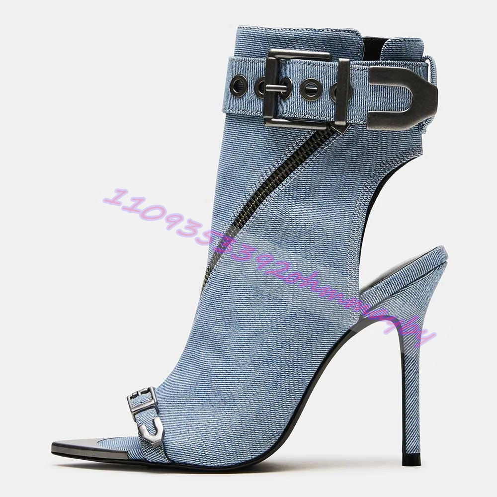 Summer Blue Denim Pointed-Toe  - огляд і ціна Women'S Fashion Boots