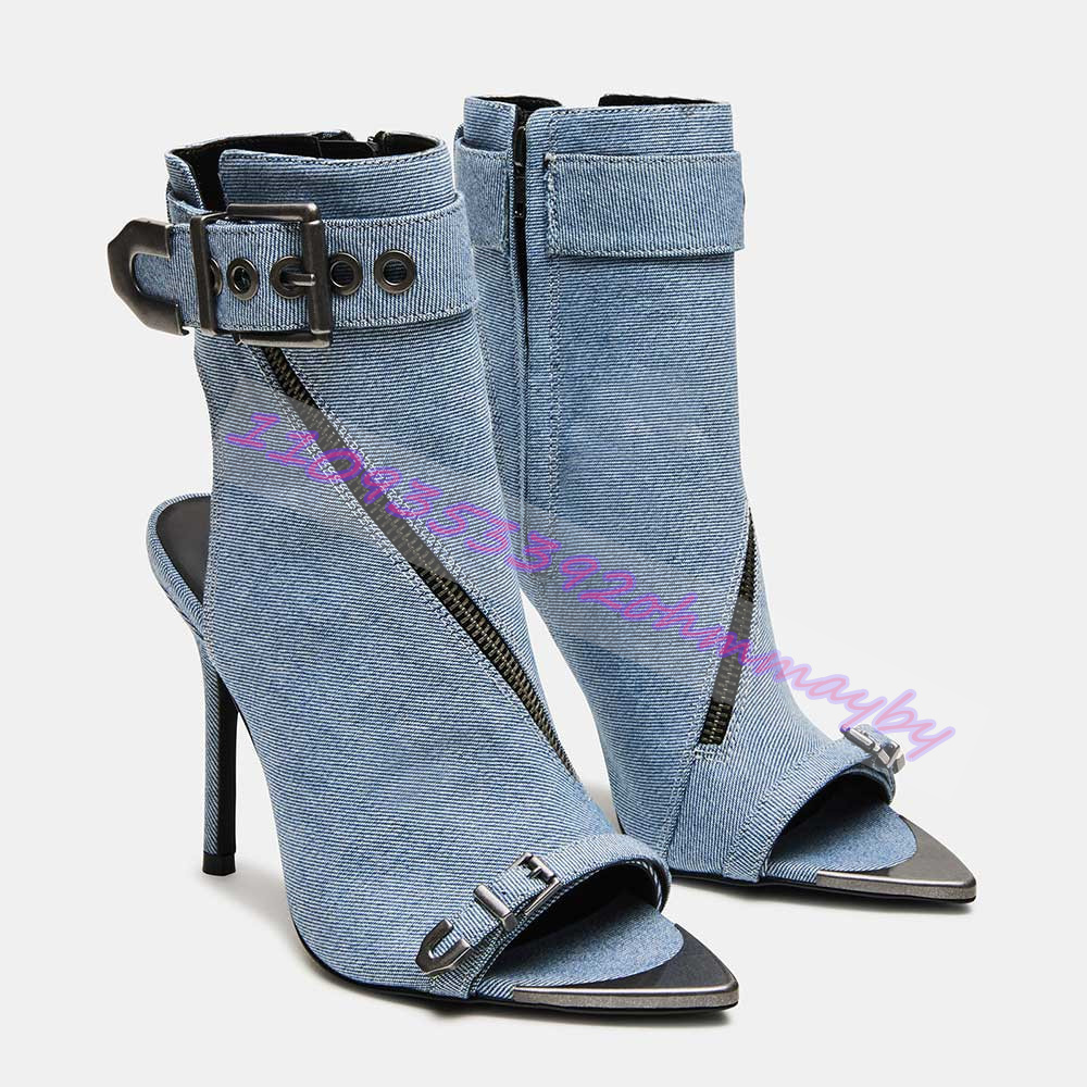 Summer Blue Denim Pointed-Toe  - огляд і ціна Women'S Fashion Boots