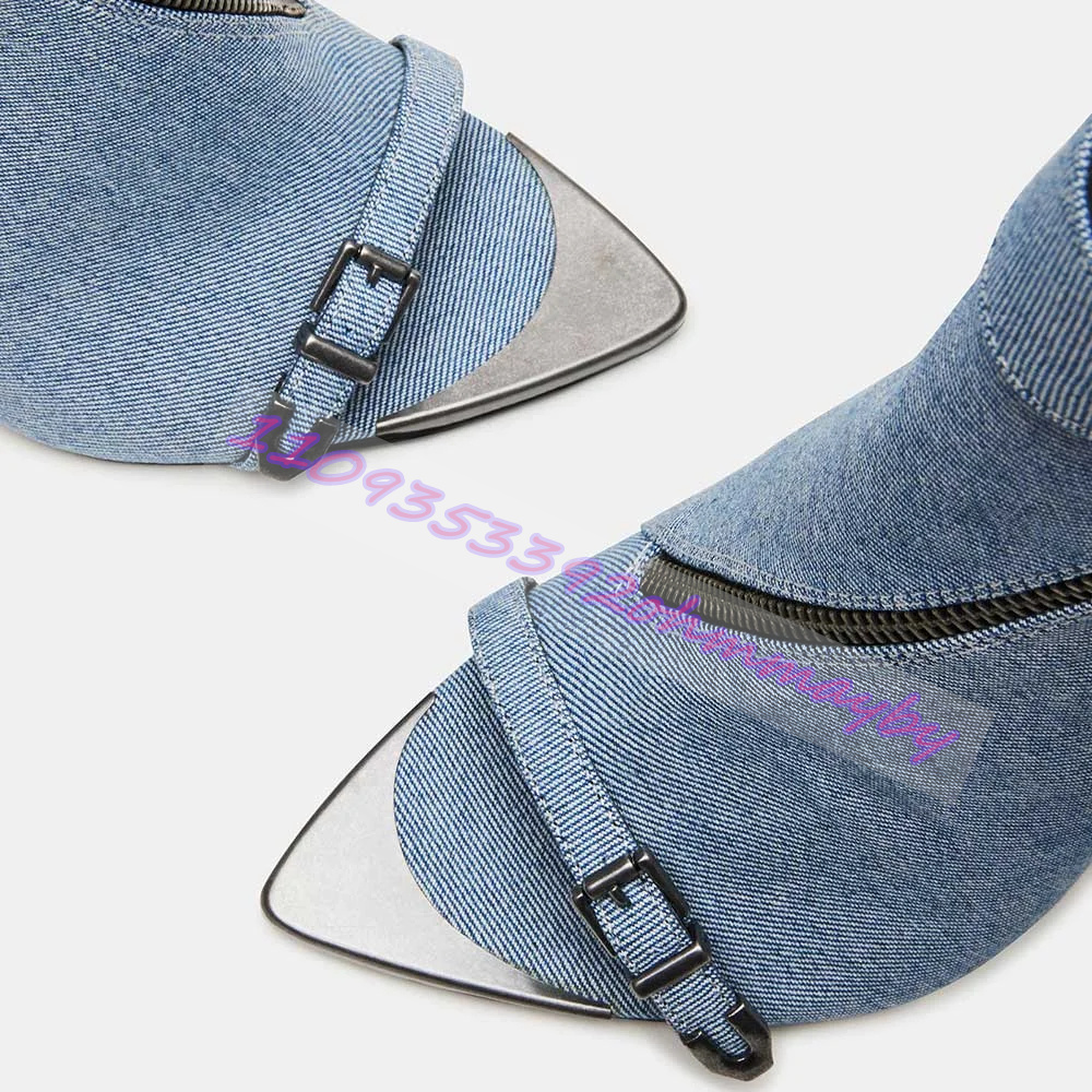 Summer Blue Denim Pointed-Toe  - огляд і ціна Women'S Fashion Boots