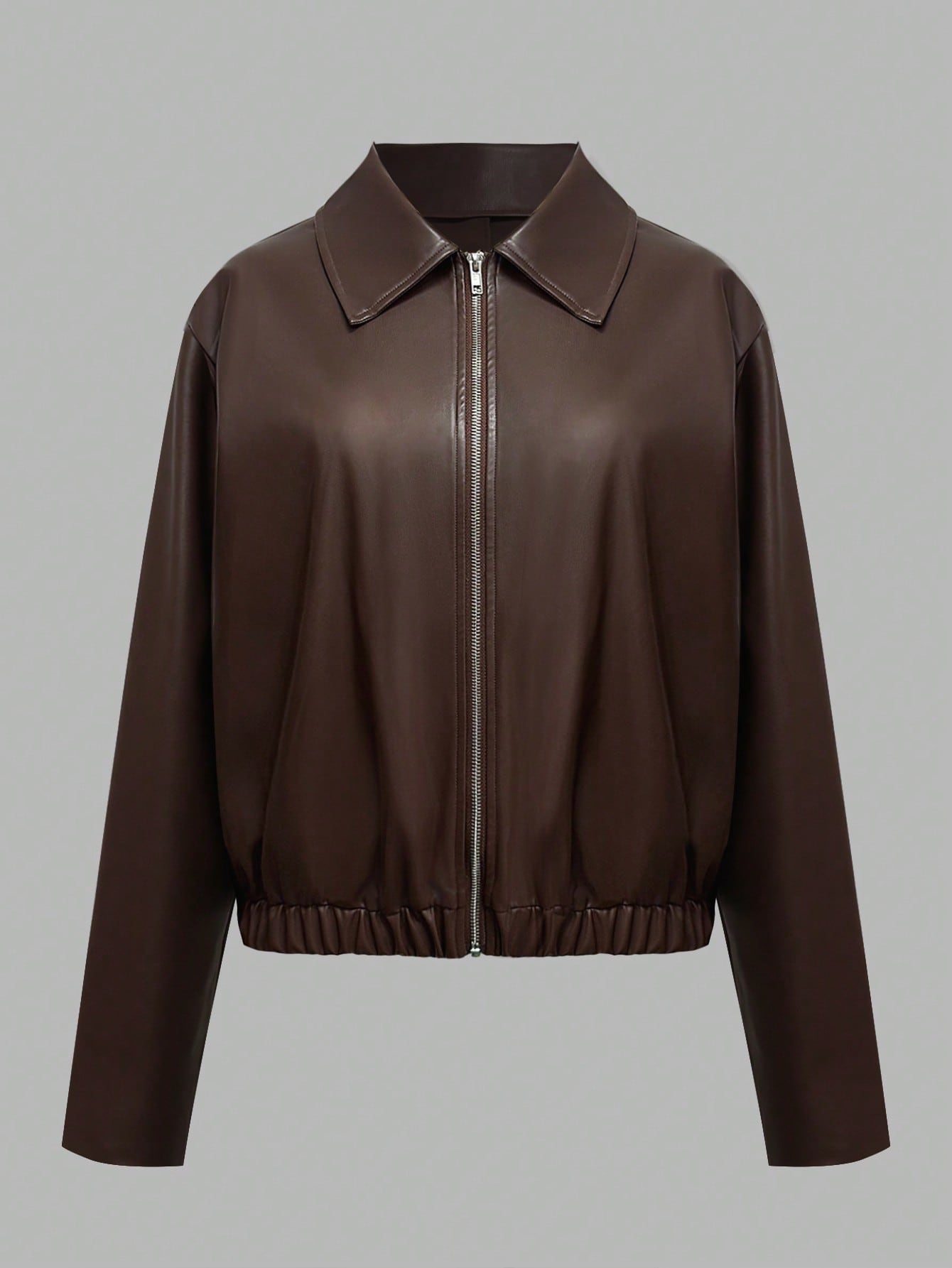 Chocolate Brown Faux Leather Z - огляд і ціна Women'S Fashion Bomber Jacket