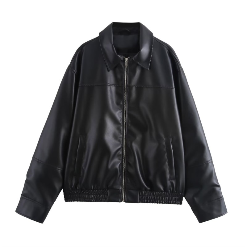 Vintage PU Leather Bomber Jack - огляд і ціна Women'S Fashion Bomber Jacket