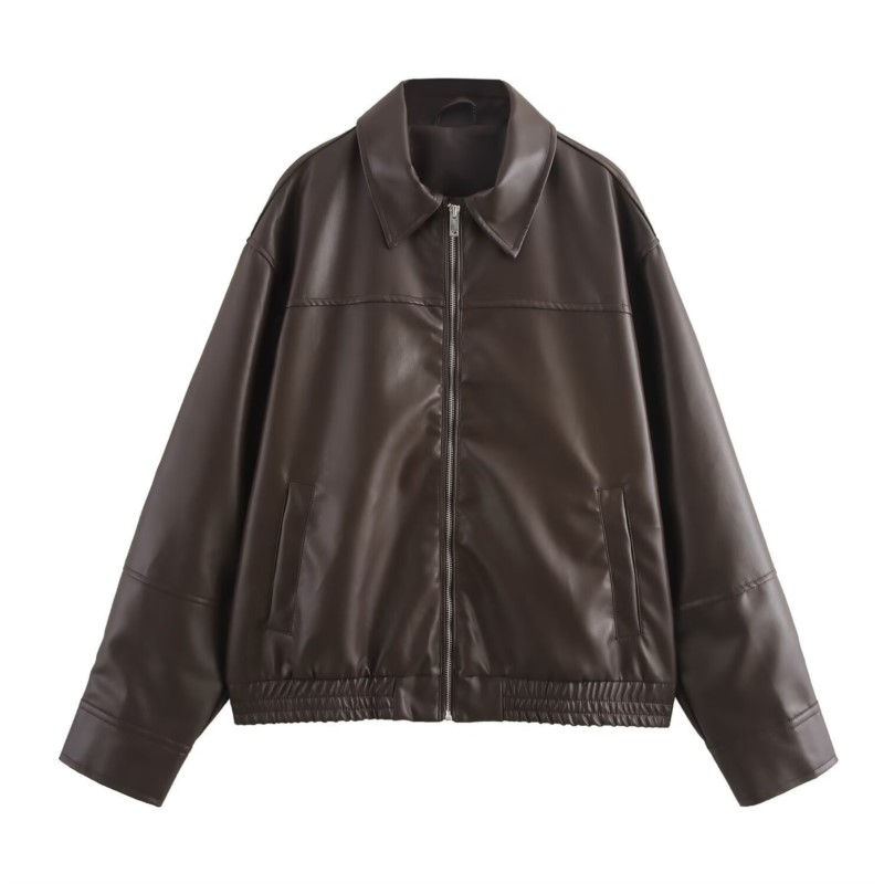 Vintage PU Leather Bomber Jack - огляд і ціна Women'S Fashion Bomber Jacket