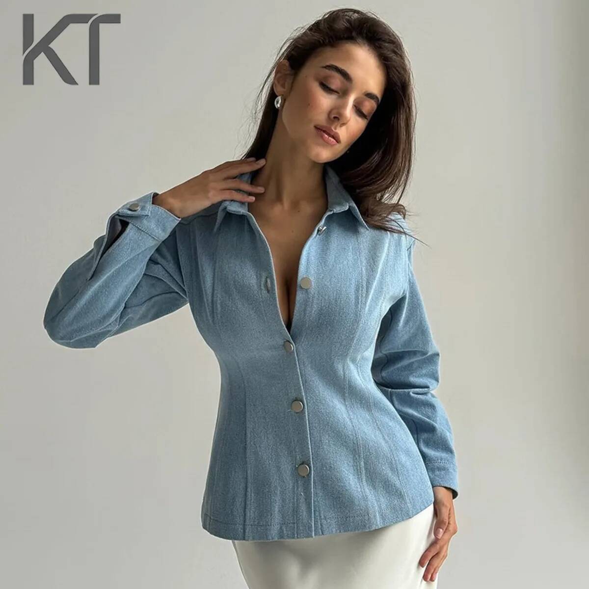 KT Vintage Waist Cinching Deni - огляд і ціна Women Fashion Blouse