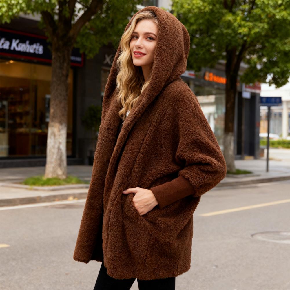 Women Polyester Coat Women's F - огляд і ціна Sherpa Coat Women