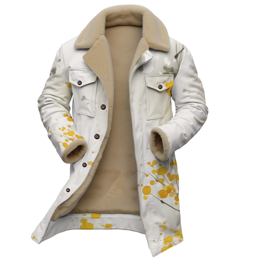 Unisex Abstract Floral Print J - огляд і ціна Sherpa Coat Women