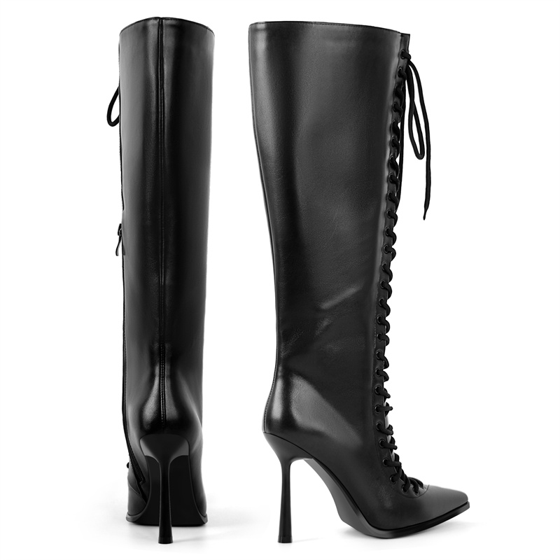Onlymaker Pointed Toe Lace Up  - огляд і ціна Women'S Fashion Knee High Boots