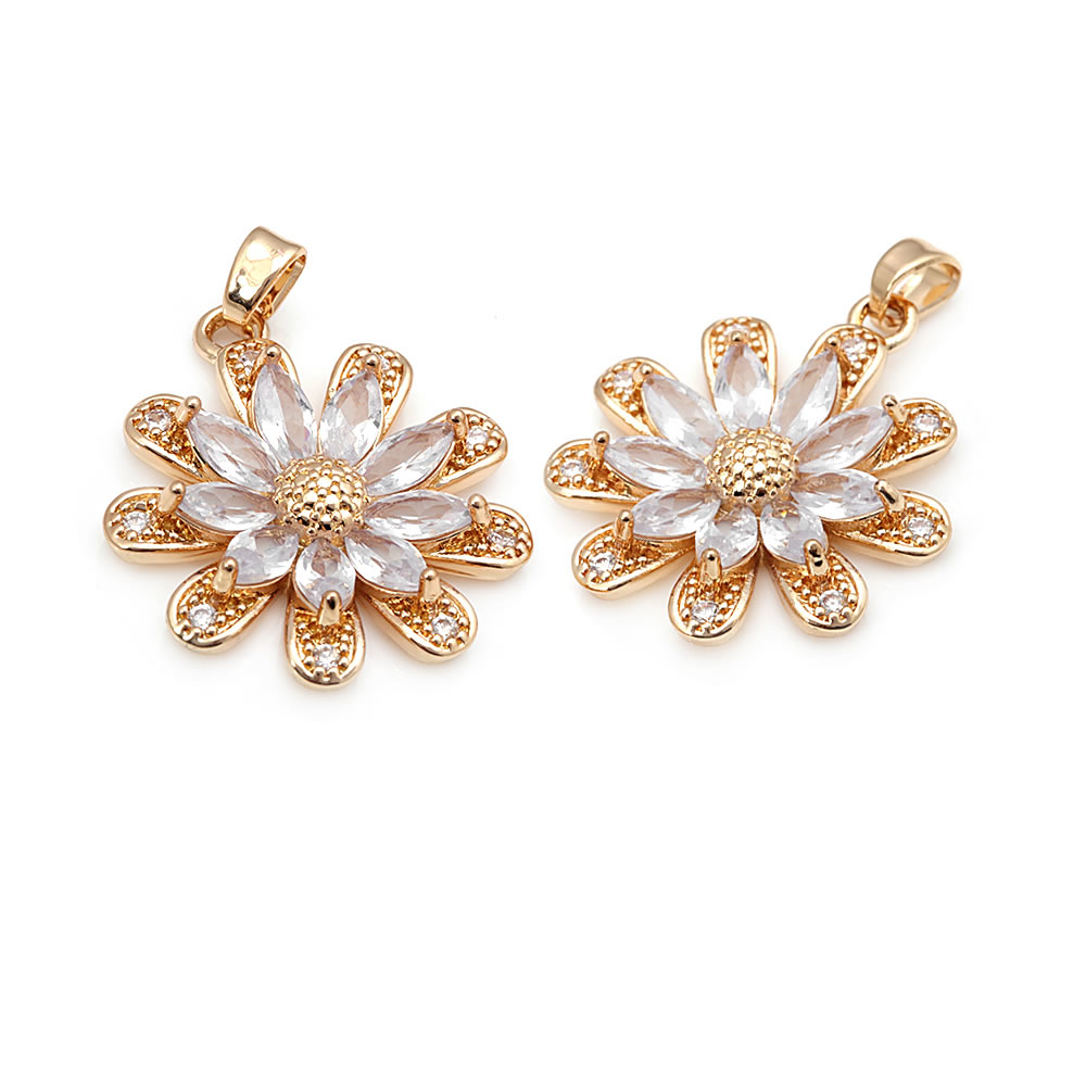 18K Gold Color Brass Sunflower - огляд і ціна Women Fashion Jewellery