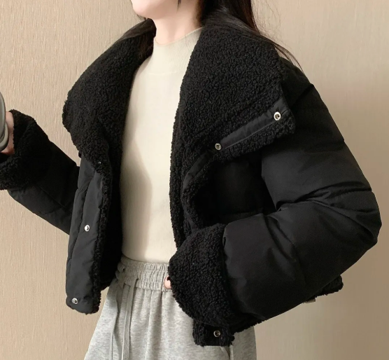 Women Sherpa Collar Puffer Jac - огляд і ціна Sherpa Coat Women