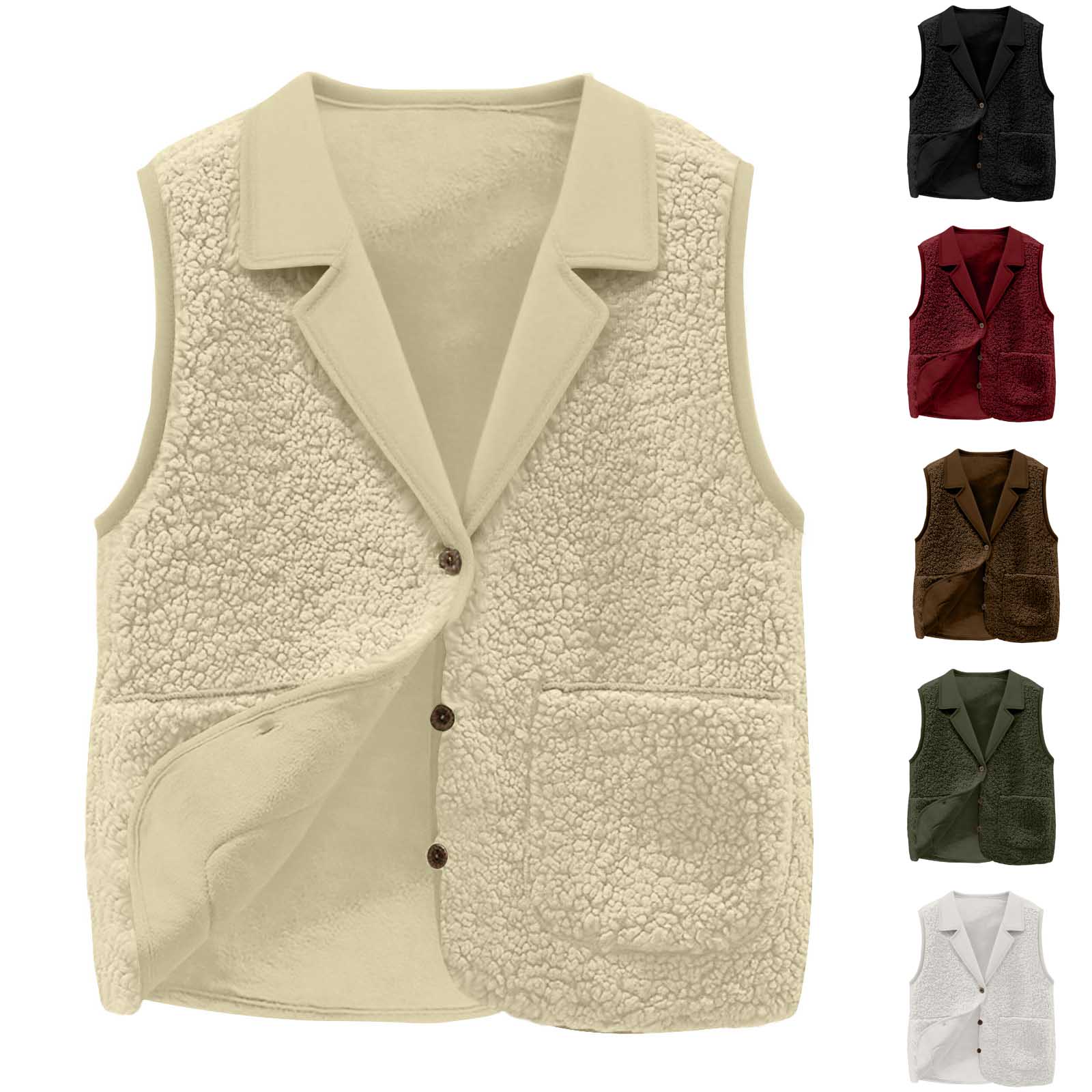 Women's Sherpa Fleece Vest, La - огляд і ціна Sherpa Coat Women
