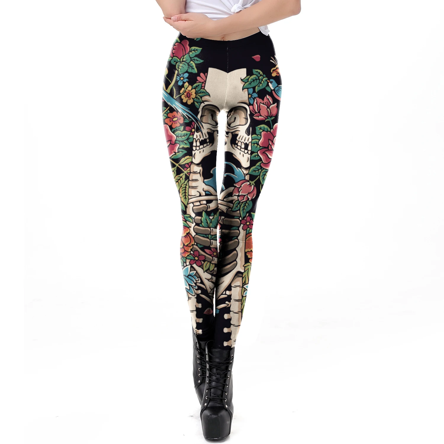 Fashion Skull Rose Print Leggi - огляд і ціна Women'S Fashion Leggings