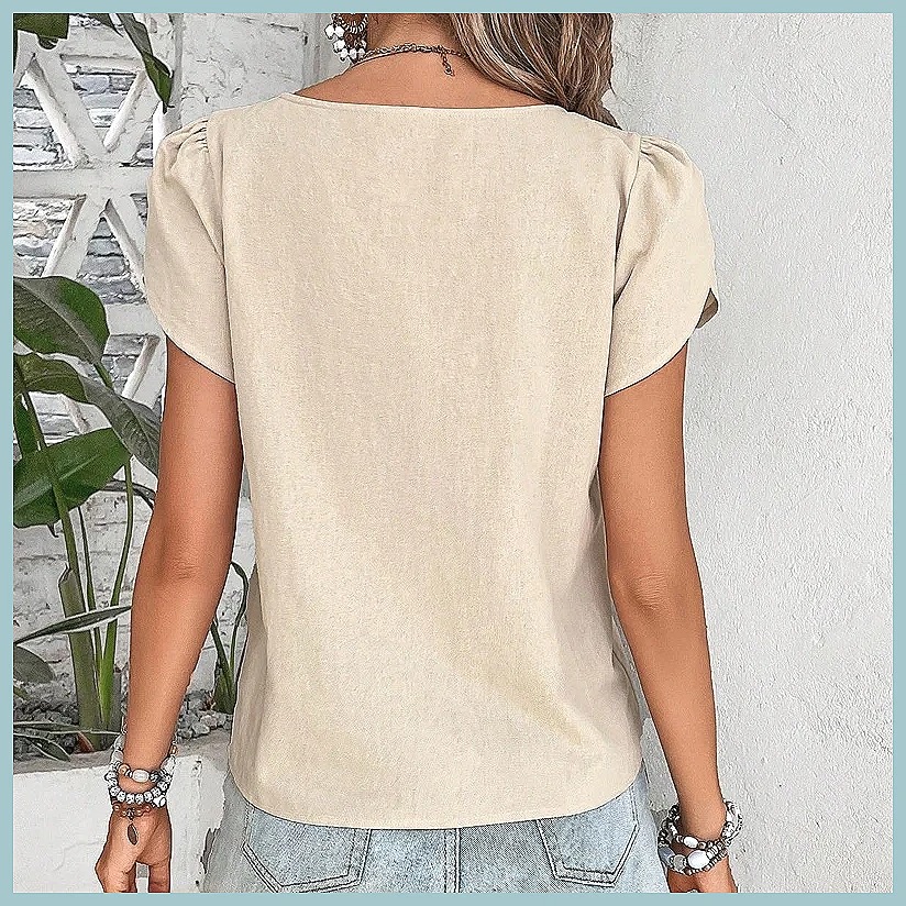 2024 Summer Vintage Solid Colo - огляд і ціна Women Fashion Blouse
